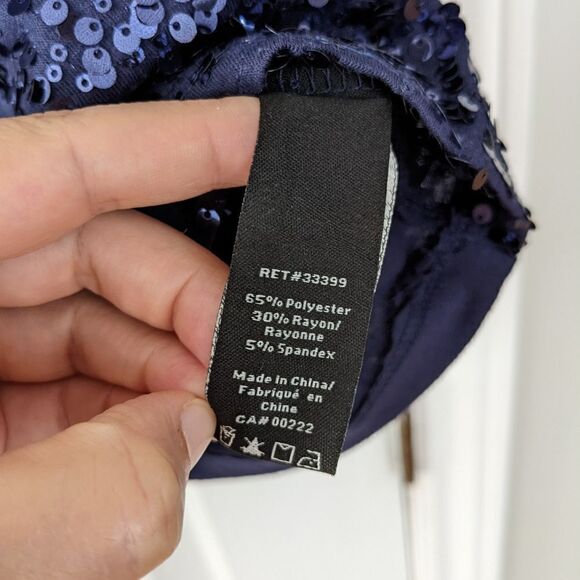 Jessica dark blue sequin camisole tank top size large @C - Picture 6 of 8